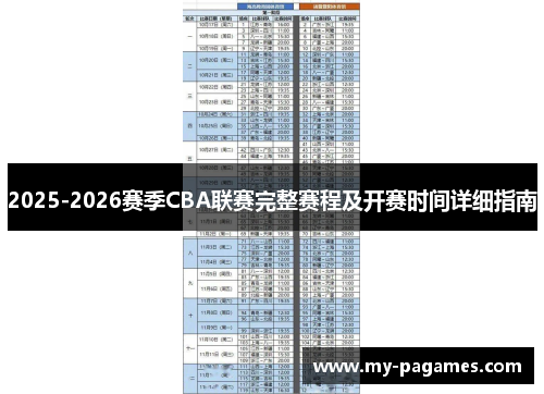 2025-2026赛季CBA联赛完整赛程及开赛时间详细指南 2025-2026赛季CBA联赛完整赛程及开赛时间详细指南